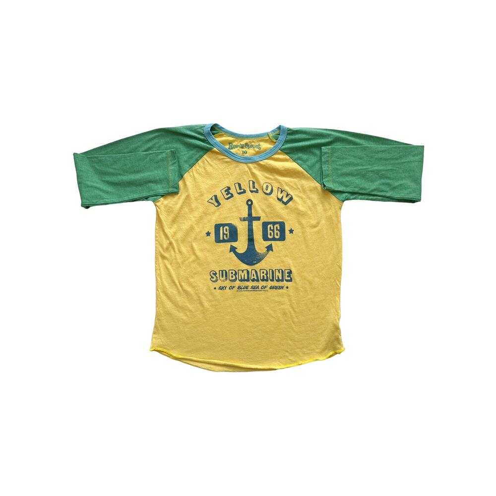 Rowdy Sprout Beatles Yellow Submarine Raglan Tee Size 10